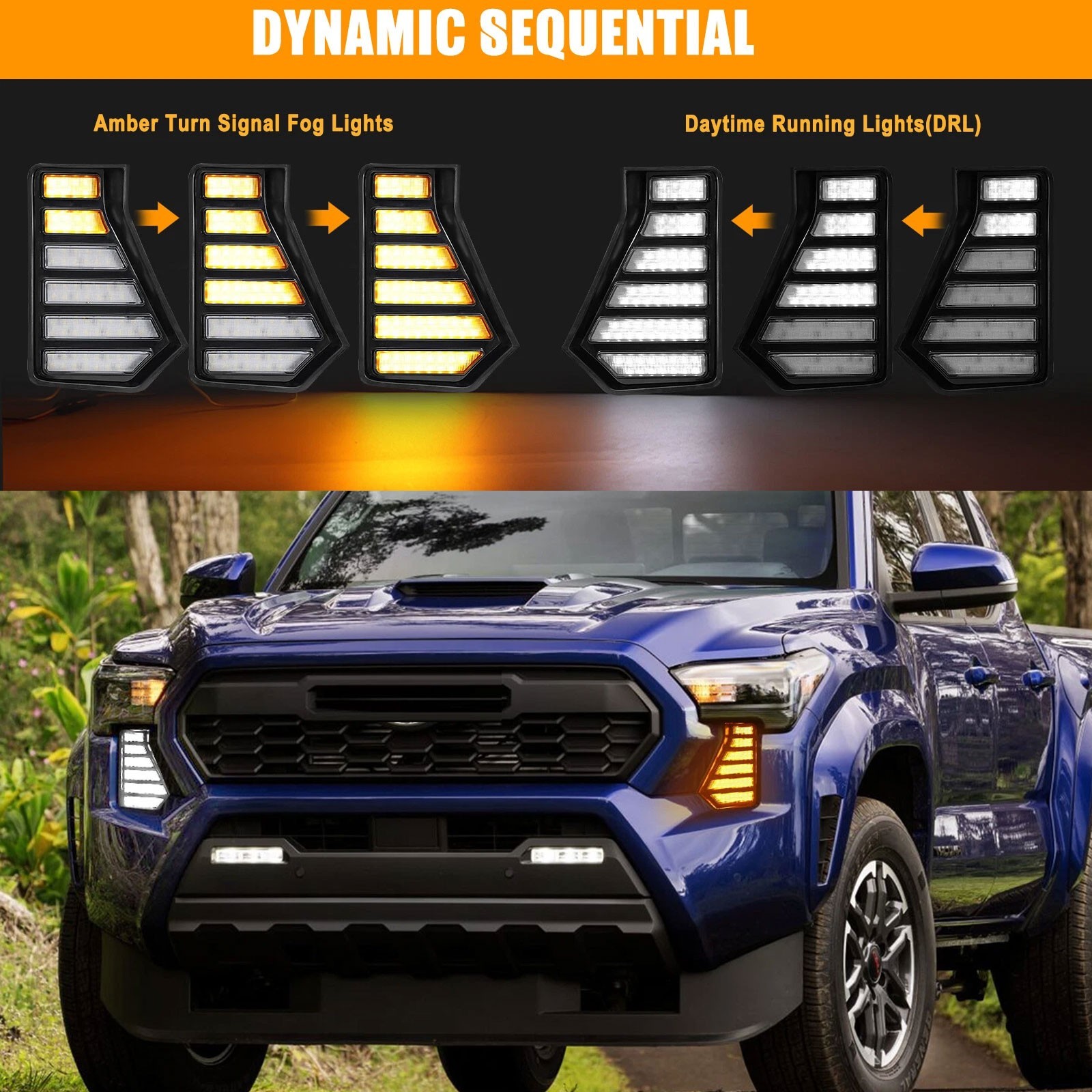 LED DRL Daytime Running Light Fog Lamp Accessories For Toyota Tacoma 2024-2025dY