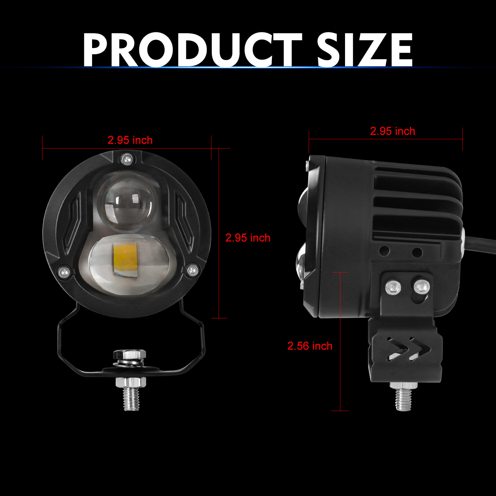 2 x 3″ 100W LED Work Light Pods White Laser High Beam Offroad Driving Fog Lamp