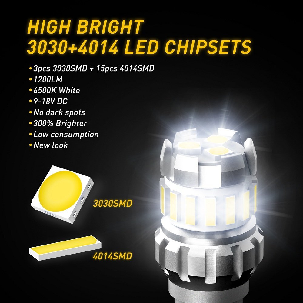 6500K LED Reverse Backup Light 921 Bulbs for 2005-2018 Toyota Tacoma T15 2400LM