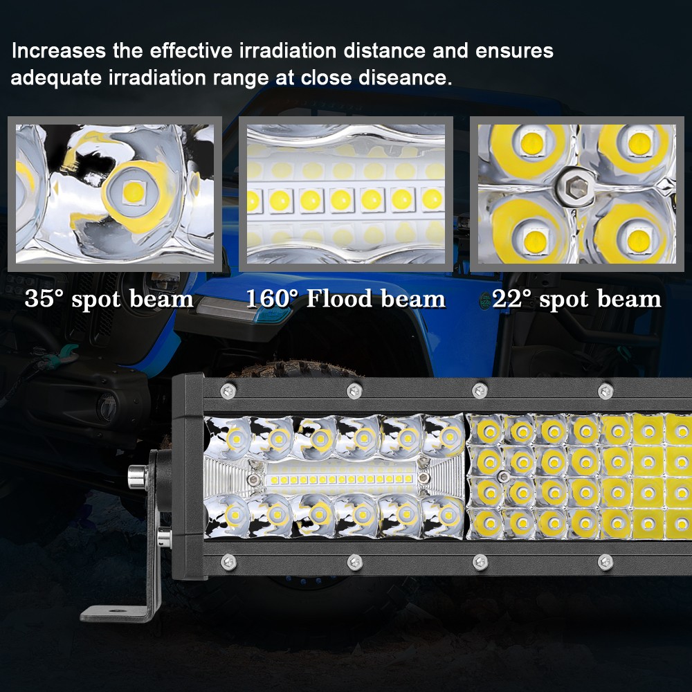 18inch LED Work Light Bar Spot Flood Combo 6500K Driving Fog OffRoad ATV 4WD 20″