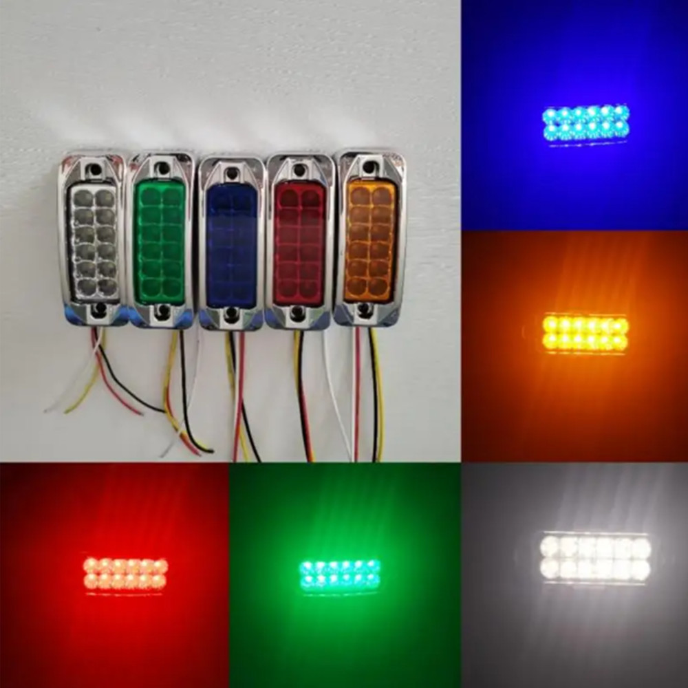 10Pcs 12LED Side Marker Lights Clearance Lights For Trailer Truck Lorry 12V-24V