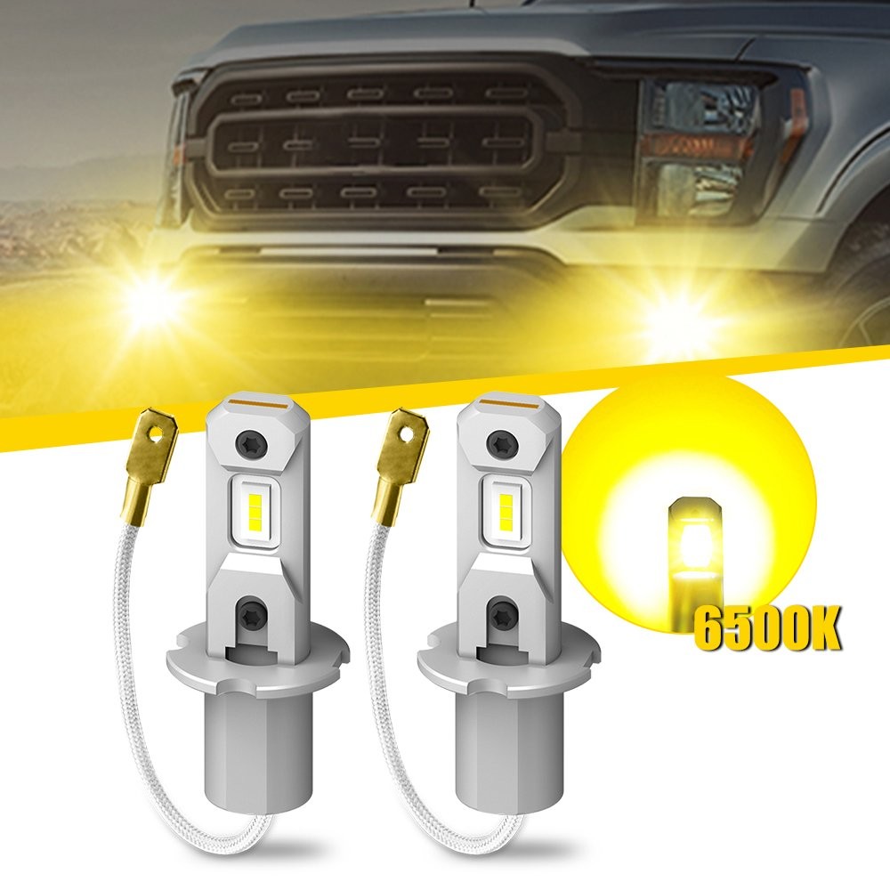 3000K Amber H3 LED Fog Driving Bulbs Light DRL Conversion 4000LM Kit 30W 2PCS