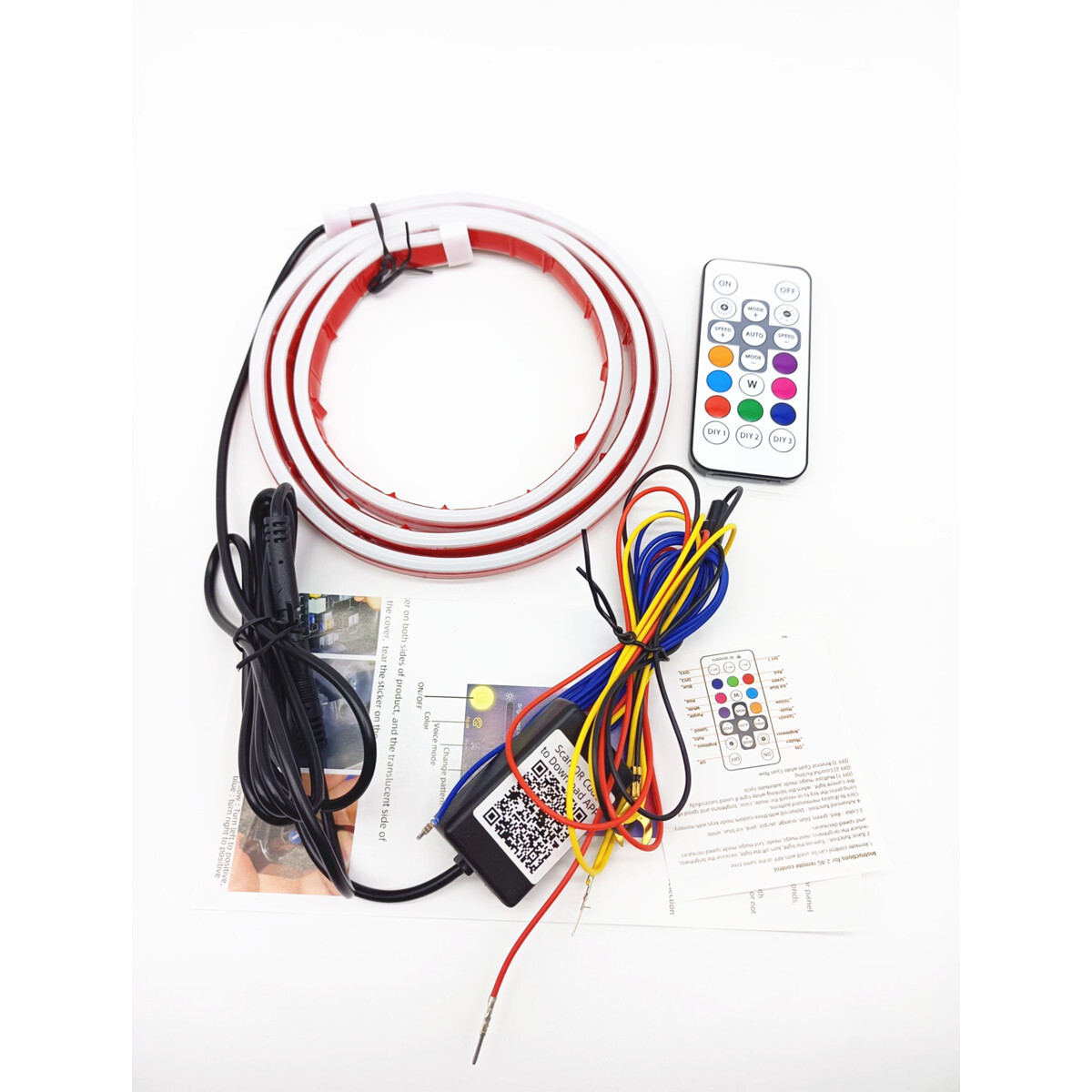 1.2M Car Ambient Light RGB LED Strip Waterproof Daytime Running Lamp APP Control