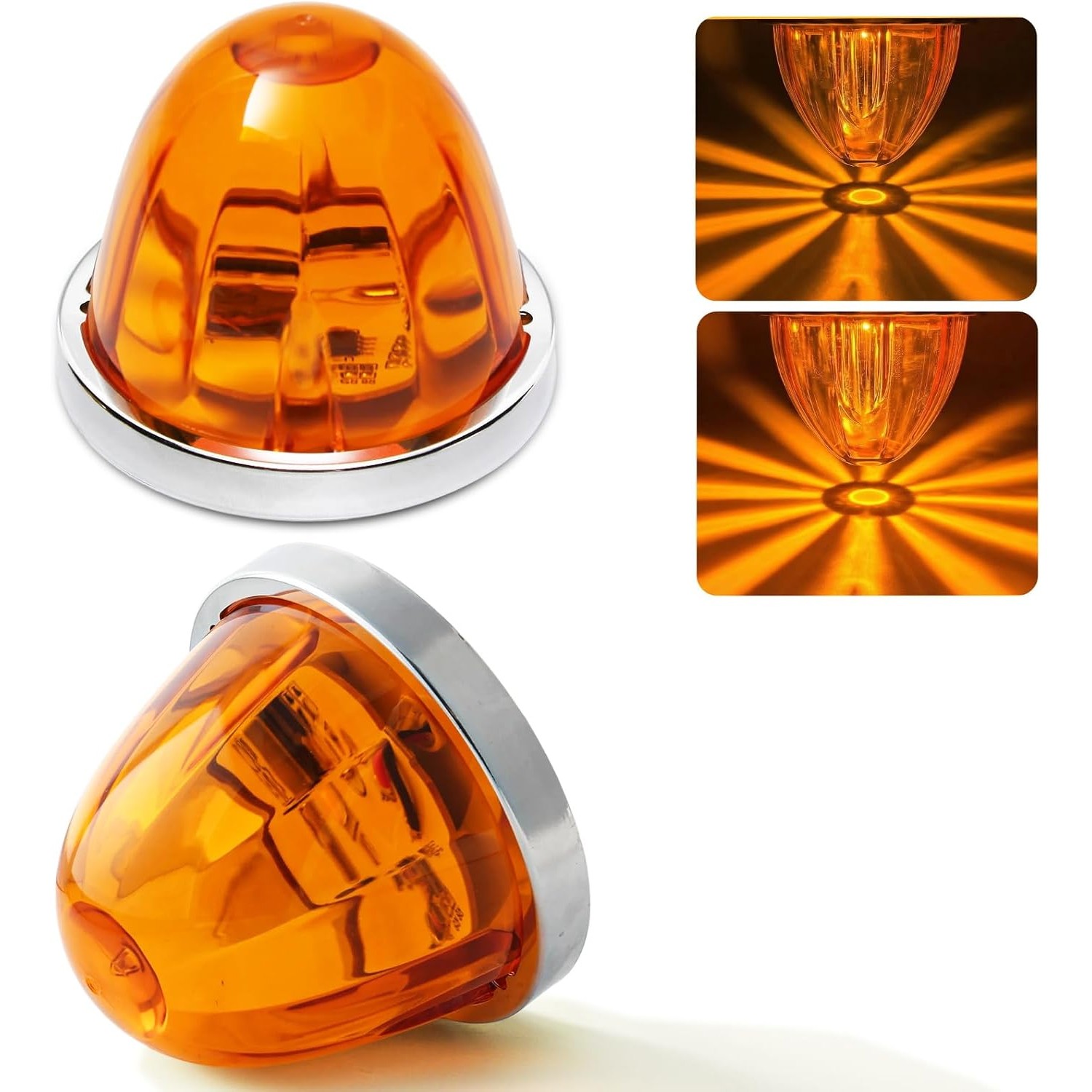 2x Amber LED 12V Watermelon Lights Indicator Truck Trailer Car Side Marker Lamp