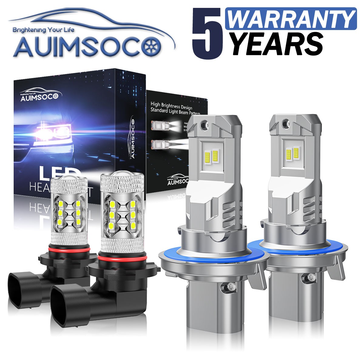 For Ford F-150 04-14 Combo H13/9008 LED Hi/Low Beam Headlight H10/9145 Fog Light