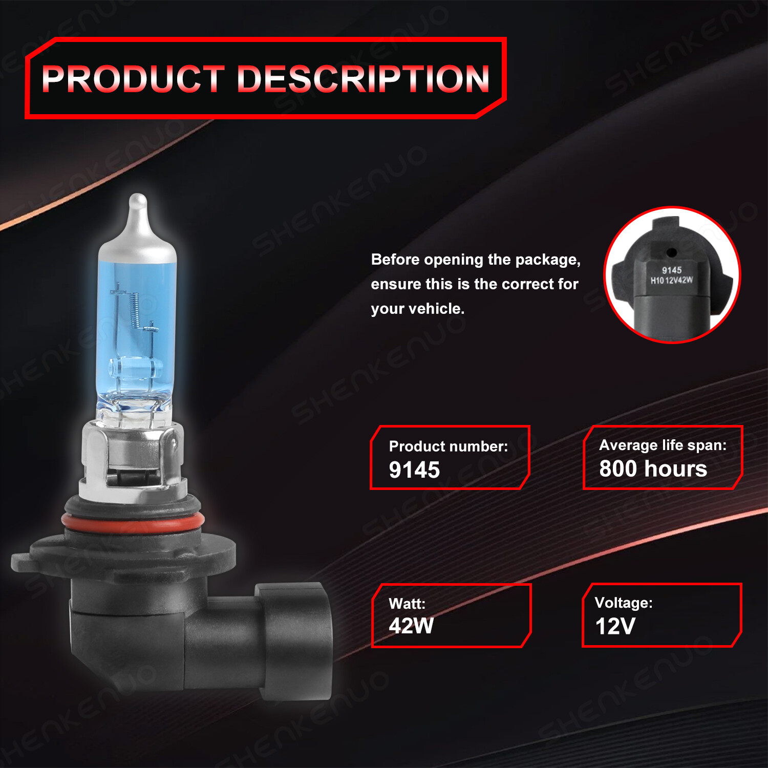 H13 9008 9145 Halogen Headlight Fog Light Bulbs For RAM 1500 2500 3500 2011-2012