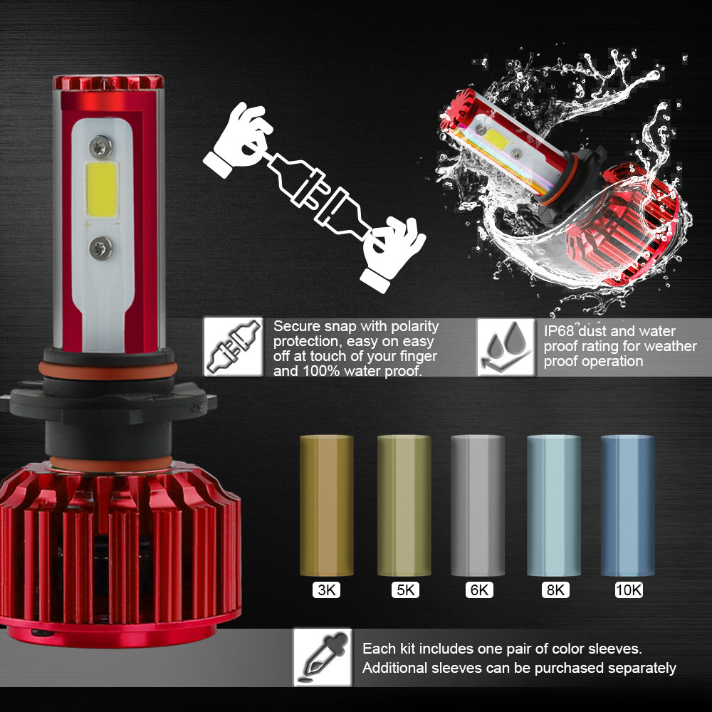 White 9006 HB4 HB4U LED 6500K Low Beam Bulb 252W 25200LM Headlight Kit Xentec