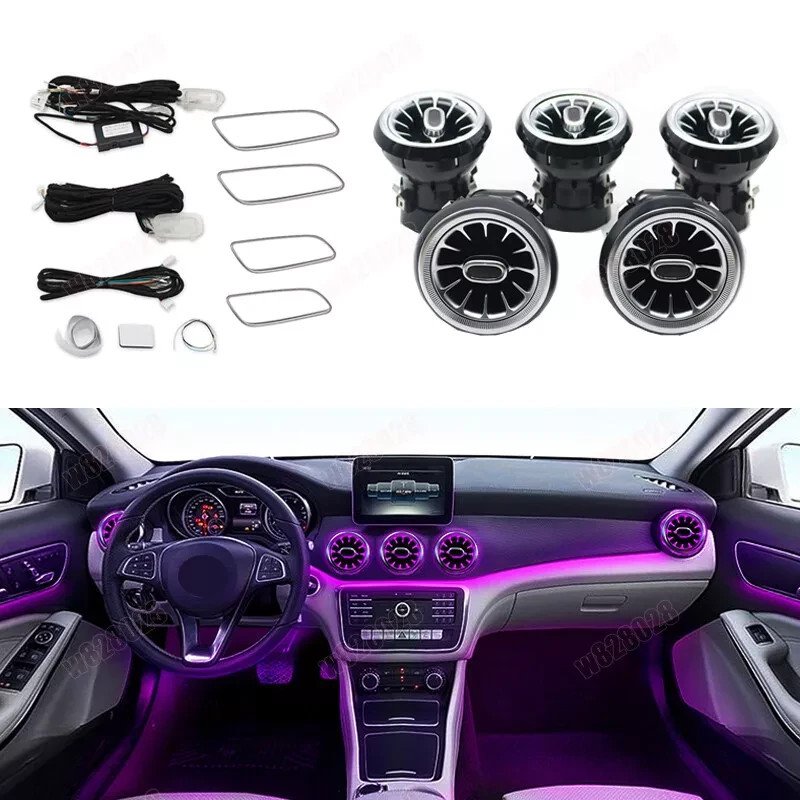 12/64 COLORS APP Control Air Vent LED Ambient Light For Mercedes Benz CLA W117