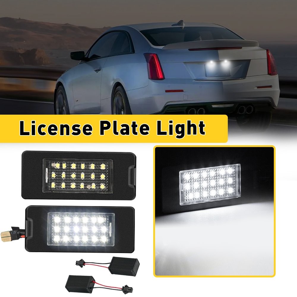 2x 18-LED White License Plate Light 2015-2019 For Cadillac ATS Escalade ESV New