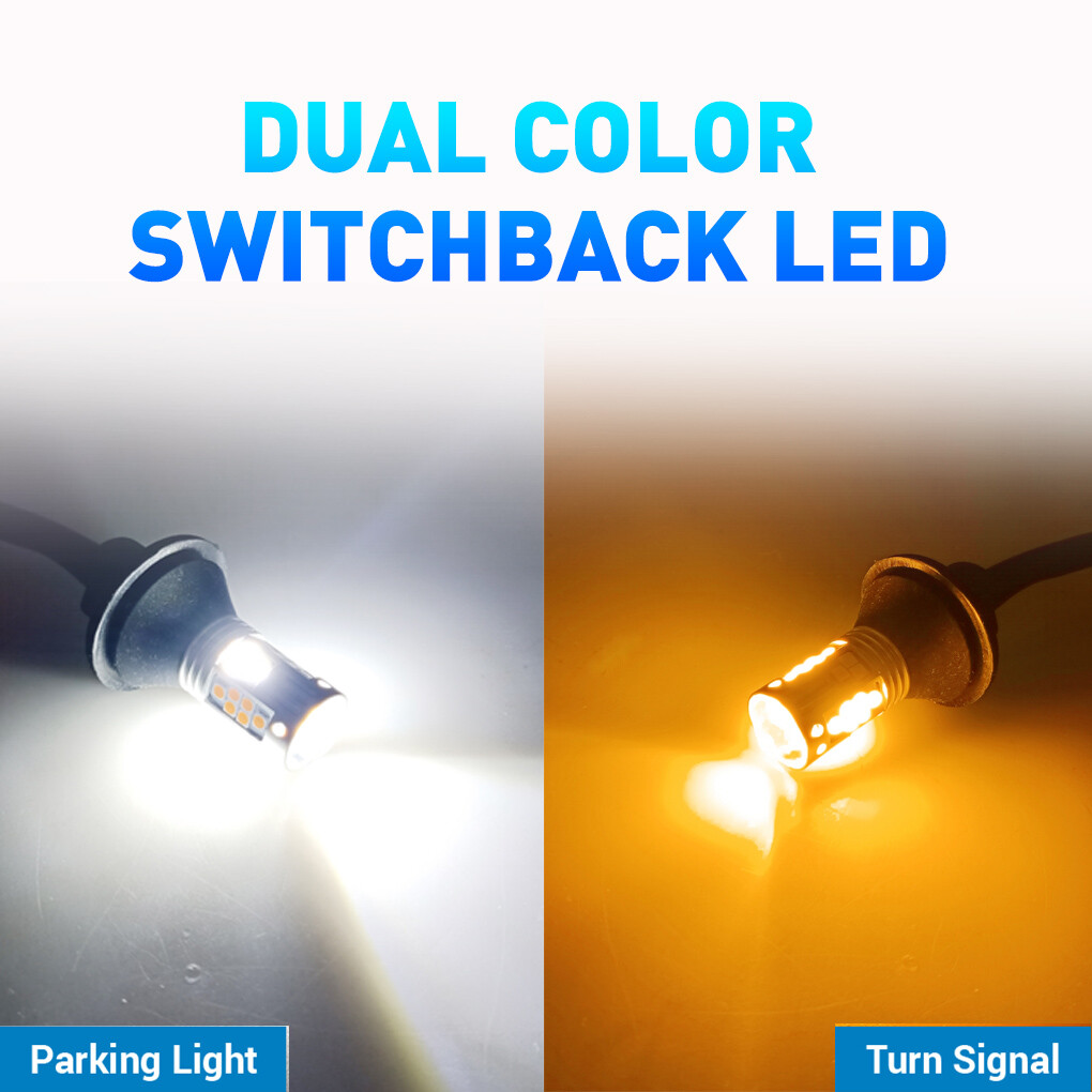 3157 LED Error Free CANBus Turn Signal Parking Light Bulbs Kit Wired Resistor