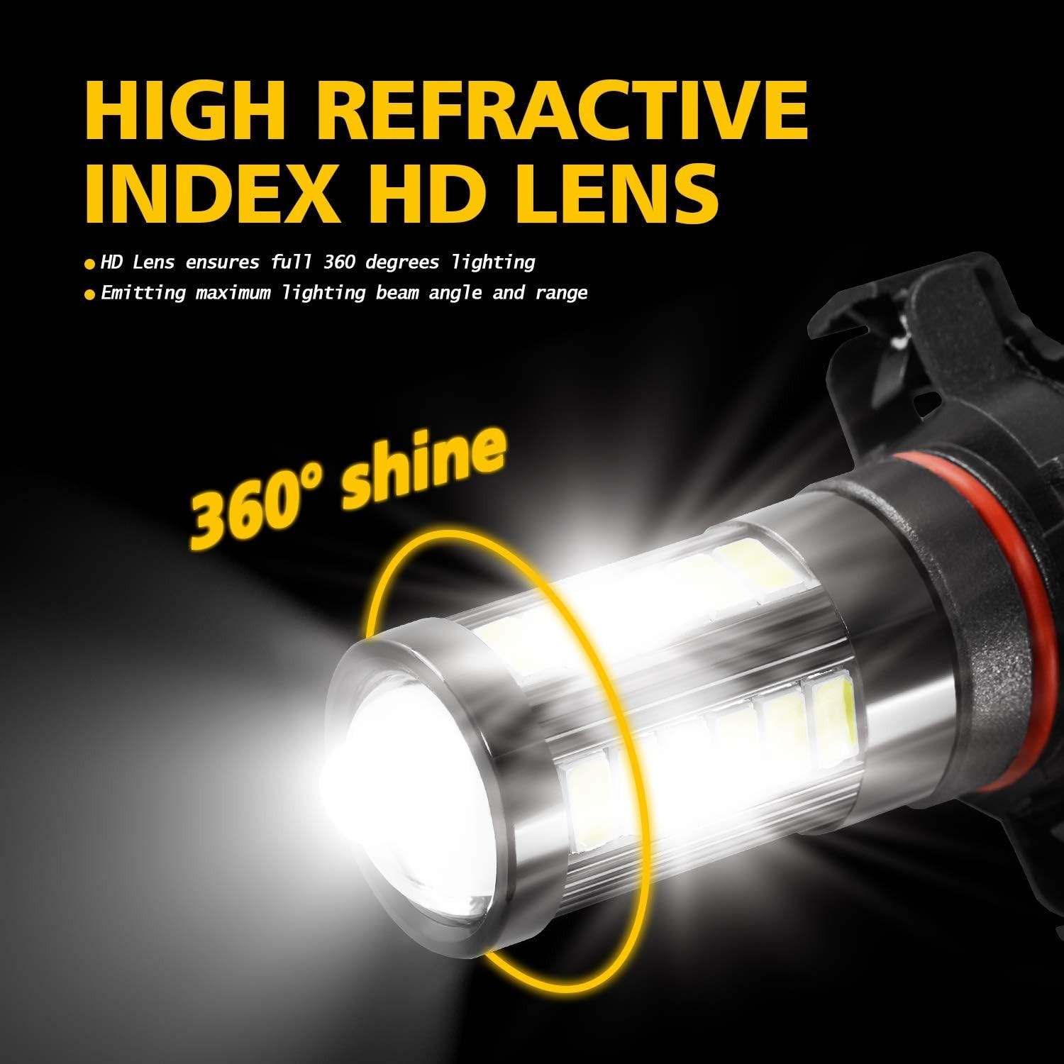 2504 12276 LED Fog Light Bulbs 6000K Xenon White, Super Bright 2800 Lumens 33…