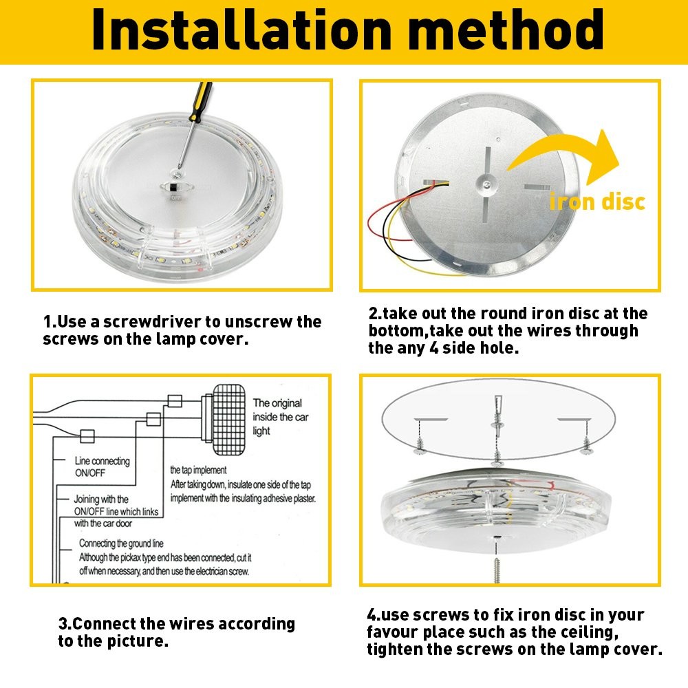 12V Light LED Interior Light for Ceiling RV/Caravan/Trailer/Boat Cool White USA