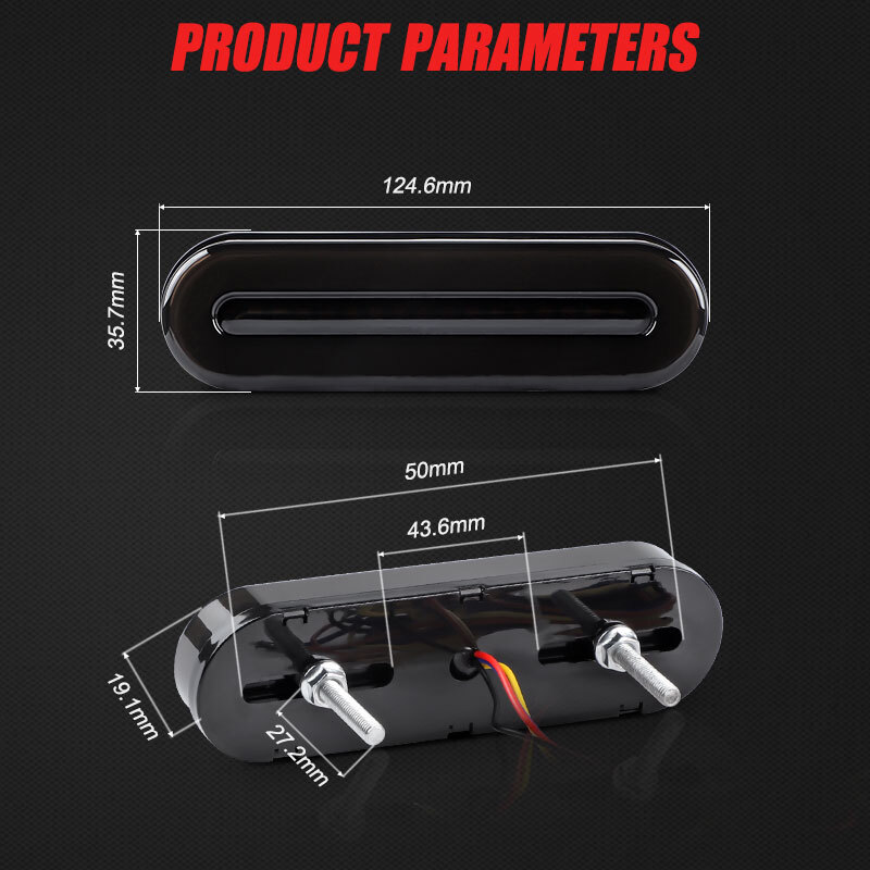 2X Red+Amber ENERGY-EFFICIENT LIGHT Trailer Truck Stop/Turn/Tail Brake Lights 5″