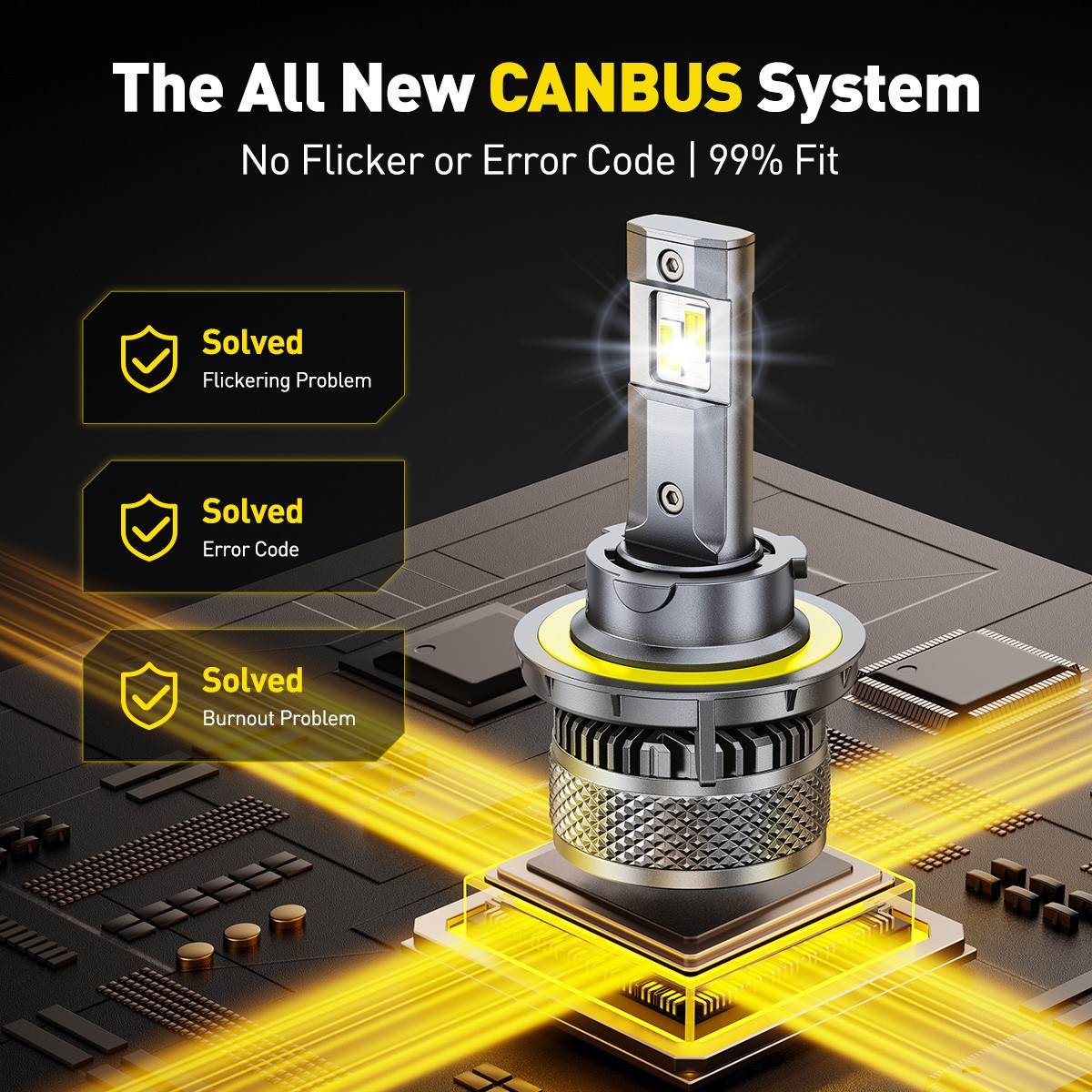 4X 9008 H13 LED Headlight Bulbs High Low Beam Super Bright 6500K White Canbus X5