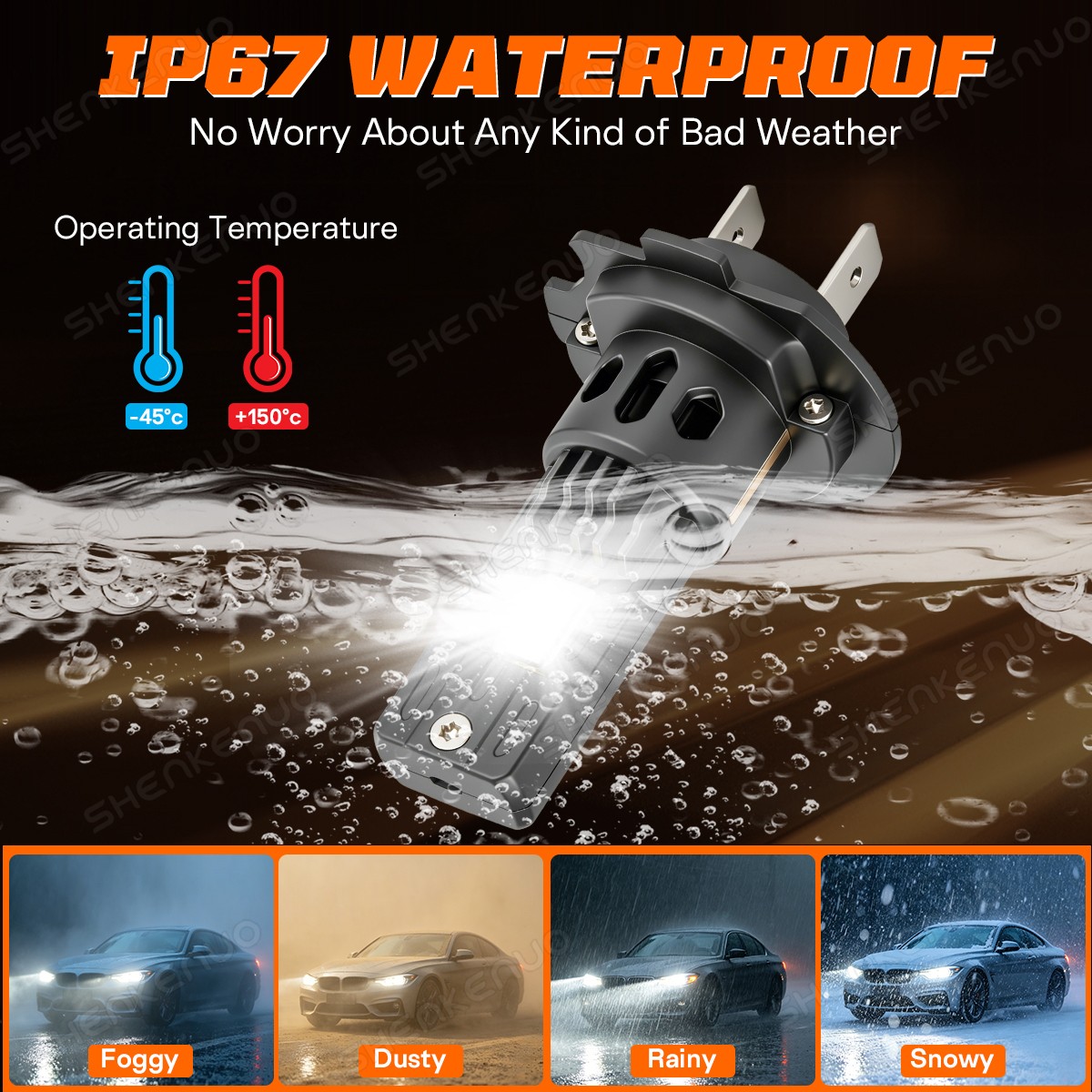For BMW X5 2007-2013 White 6000K LED Headlight High Low Beam Fog Light Bulbs