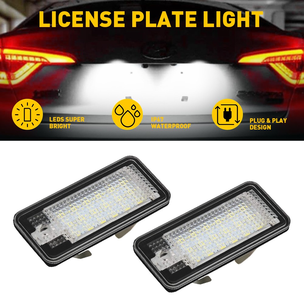For Audi A3/S3 A4/S4/B6 S6 Q7 LED A8/S8D3 License Plate White Light X2 800LM US