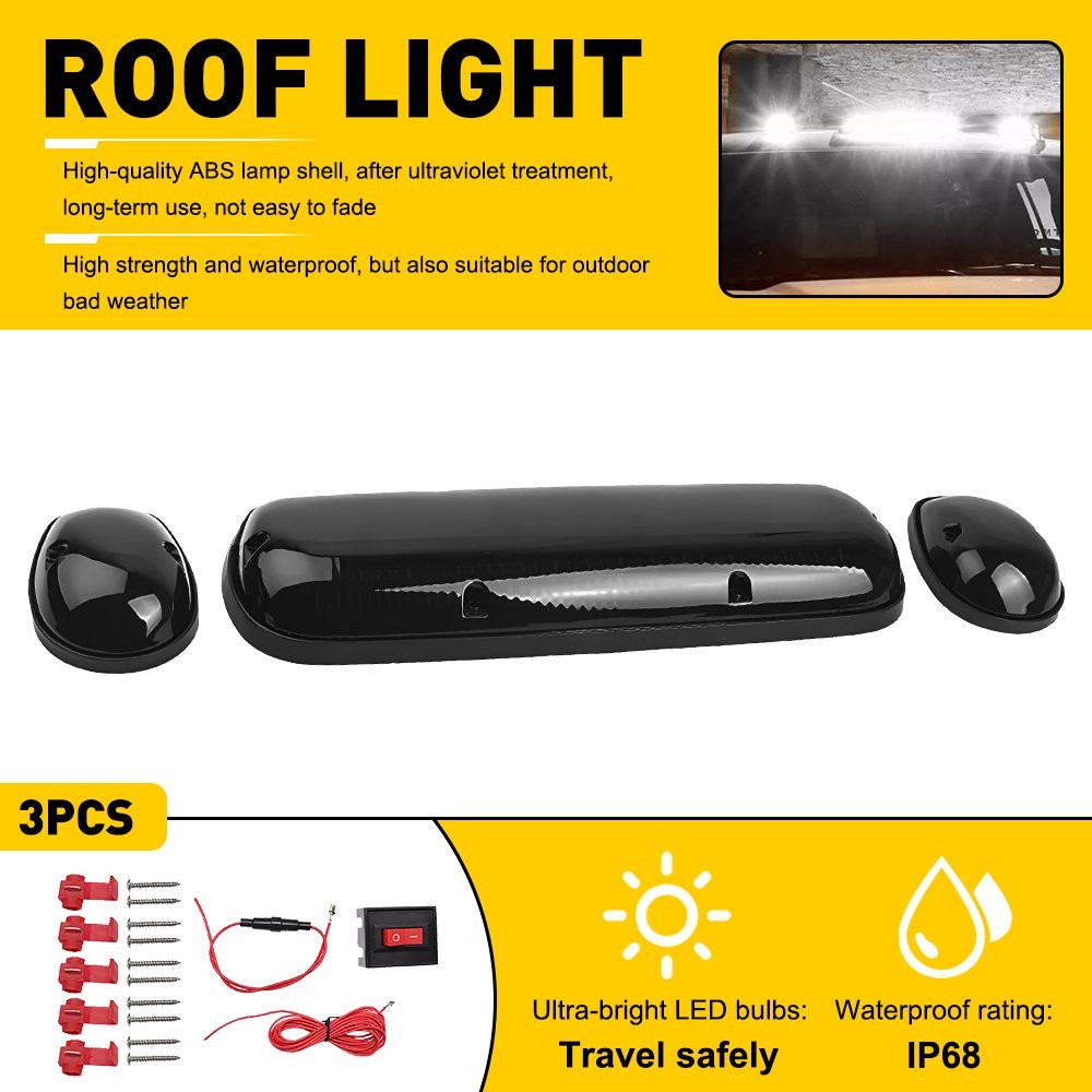 White LED Cab Roof Marker Top lights For Chevrolet Silverado 1500 2500 3500 GMC