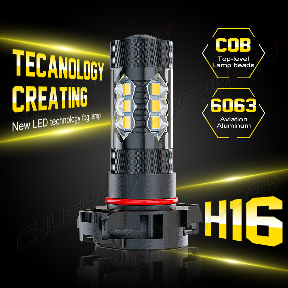 5202 5201 2504 H16 LED Fog Light Bulbs 4500K Gold yellow 16000LM High Power Pair
