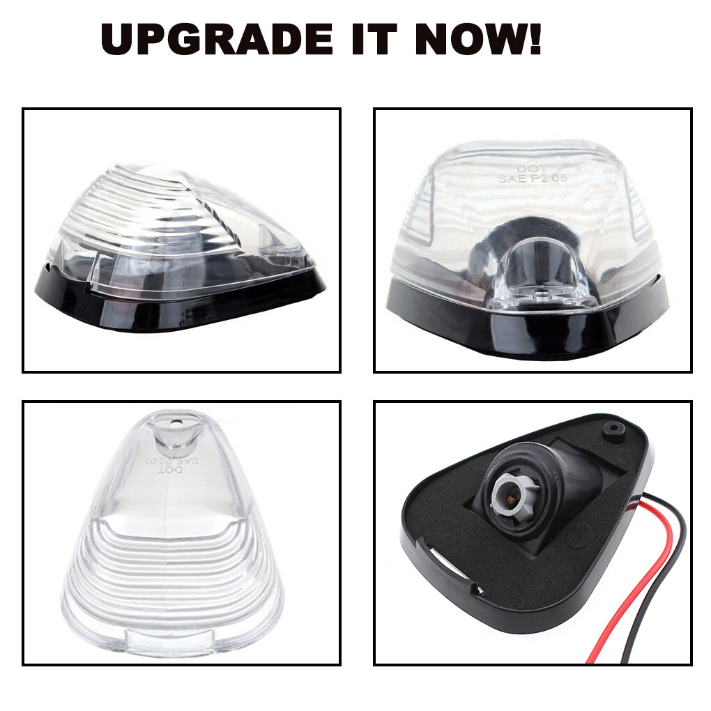 5Pcs Clear Lens White LED Cab Roof Marker Lights For Ford F-250 E-350 Super Duty