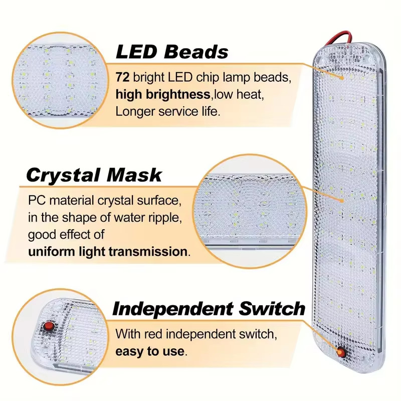 2PCS LED Car Interior Light 12V 24V Reading Roof Light Camper Van Boat Truck UK