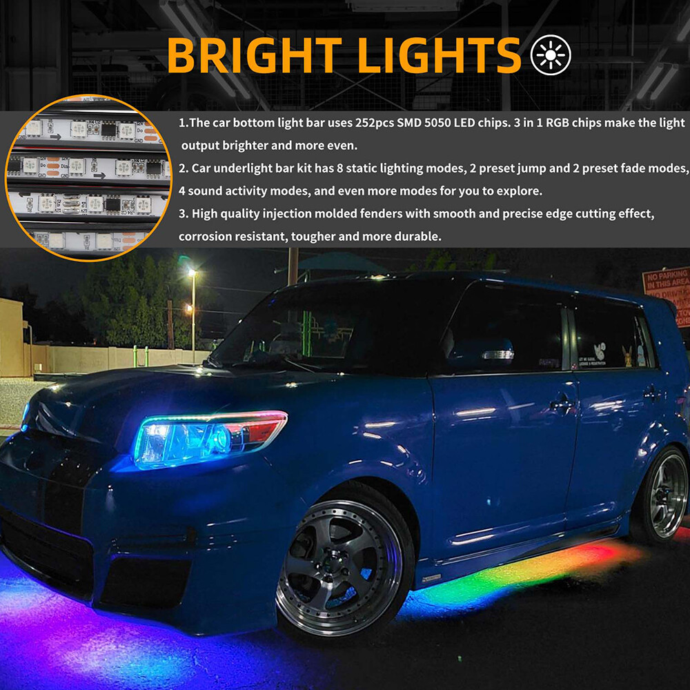 Car Underglow Strip Lamp Flowing LED RGB Neon Colorful Light For Honda Accord