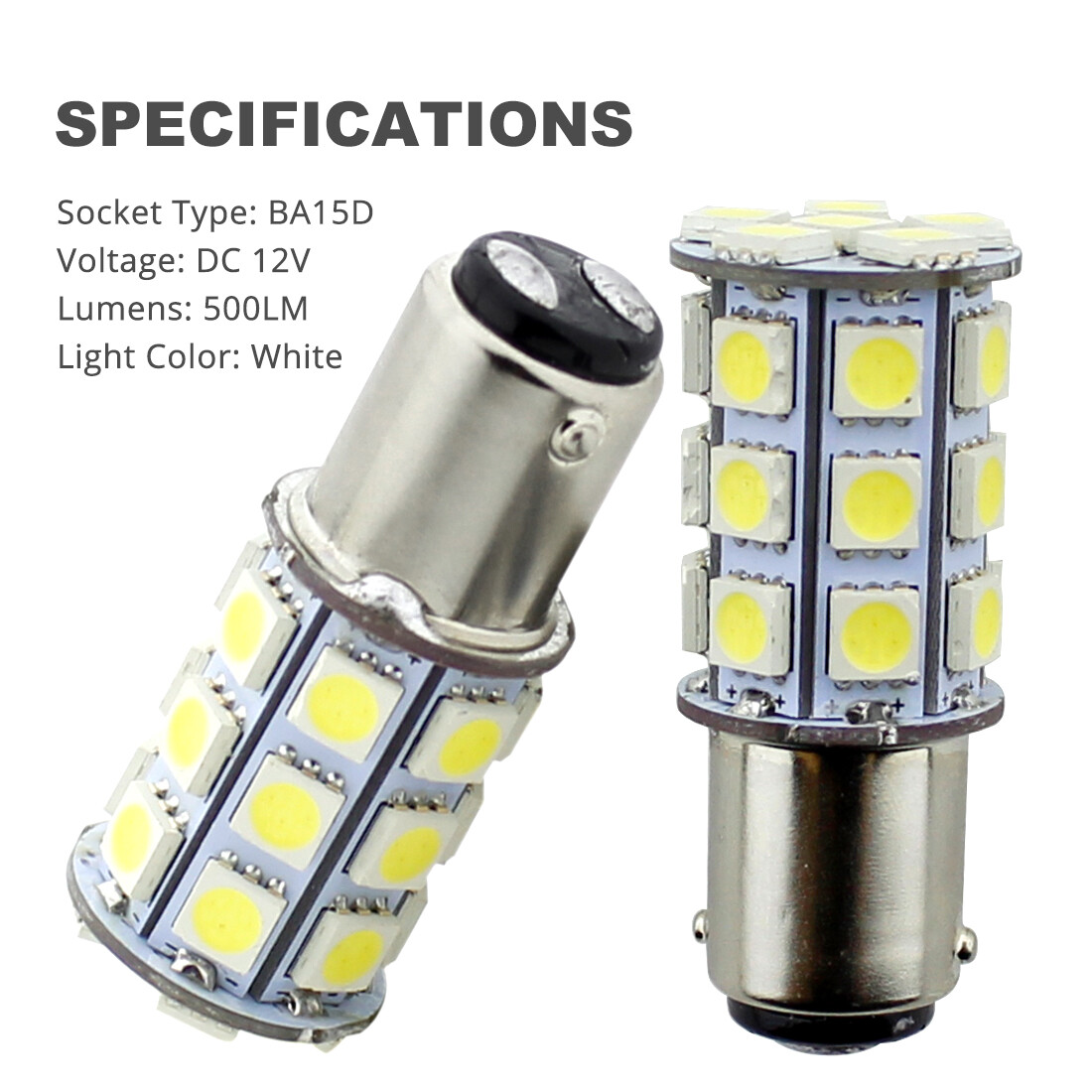 10x White 1157 BA15D 27SMD 5050 LED Light bulbs Marine Boat 1142 1178 1130