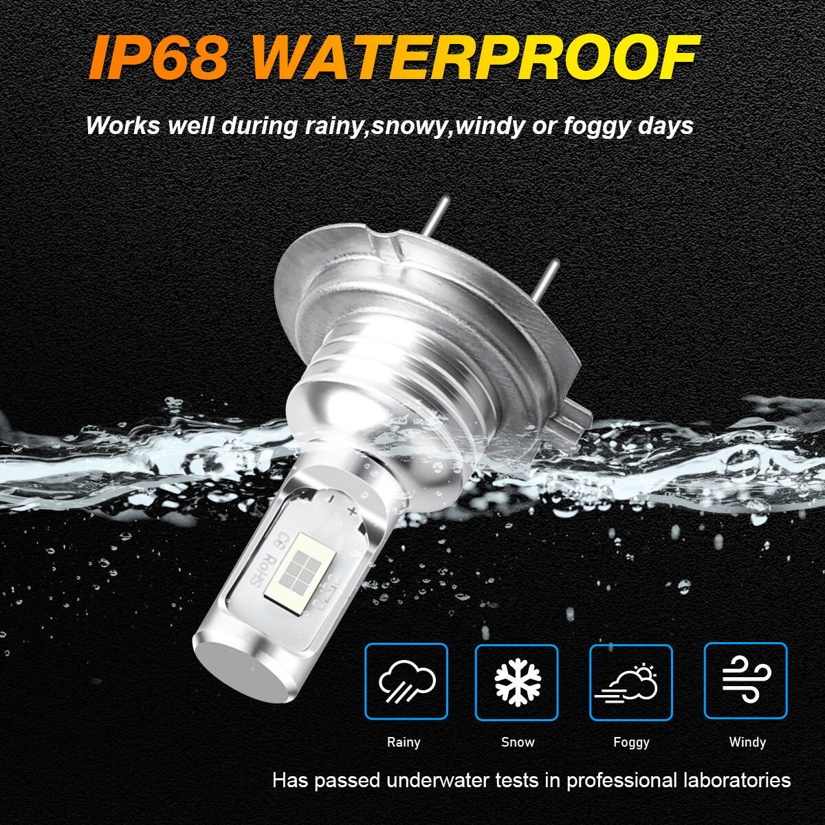Combo Blue LED Headlight High Low Beam Fog Light Bulbs Kits 8000K H7+H7+H11 US