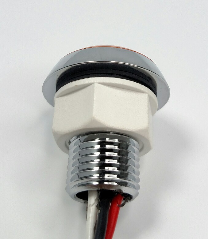 Pair 1-1/4″ Dual Function Amber LED Marker Light VTG/Classic Mini Moon Chrome