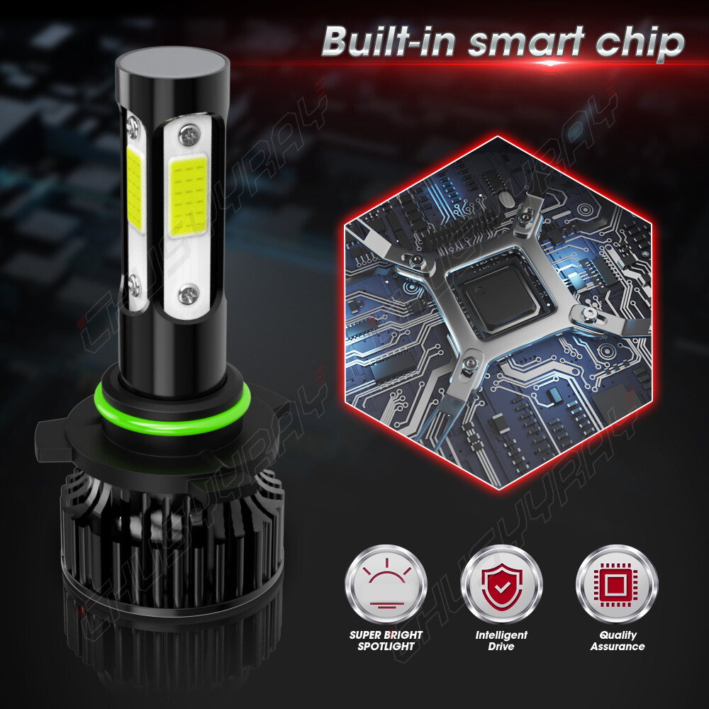 4x 9005 9006 LED Combo Headlight Bulbs High Low Beam 6000K Super White Bright