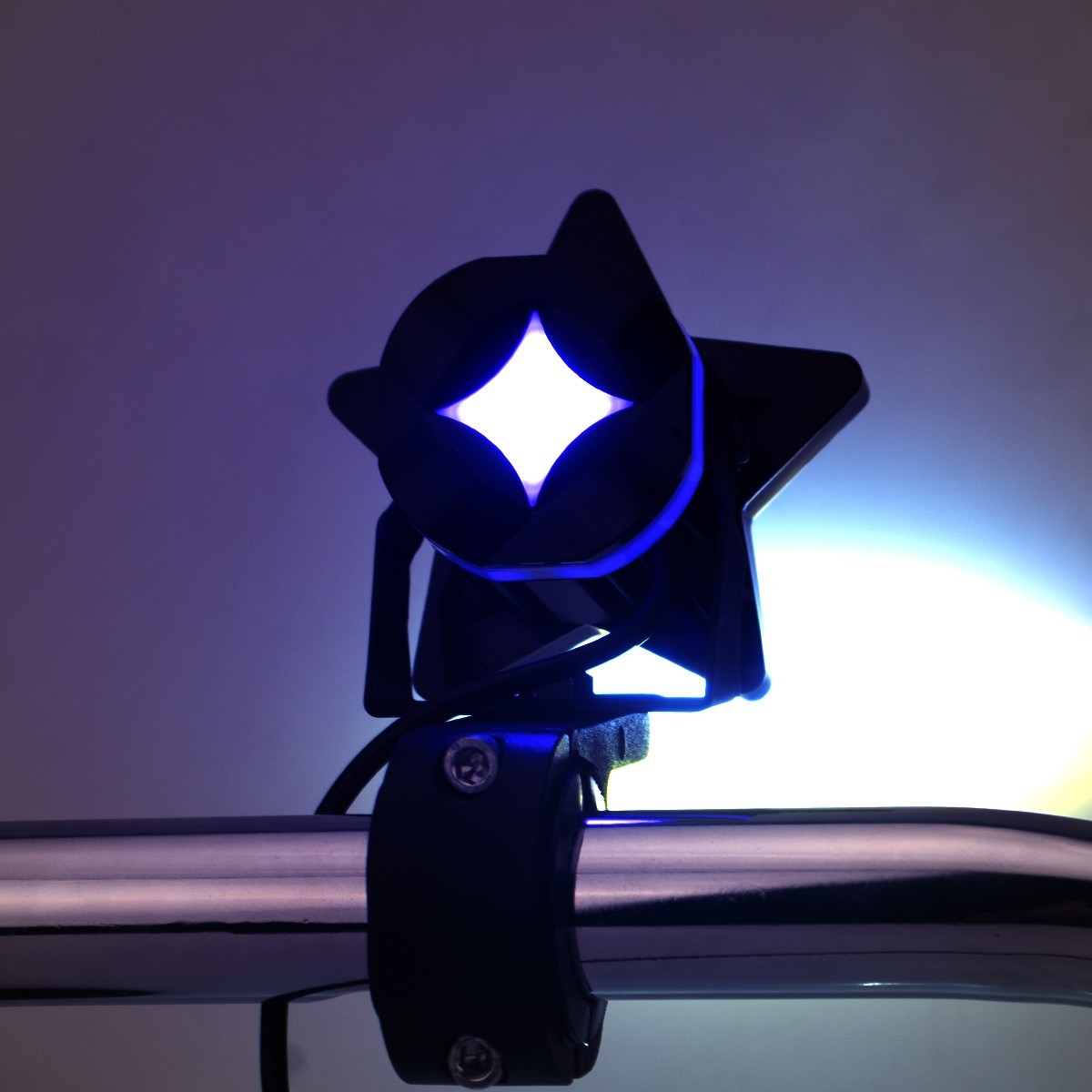 Motorcycle LED External Headlight Seven Color Star Shaped Front Spotlight