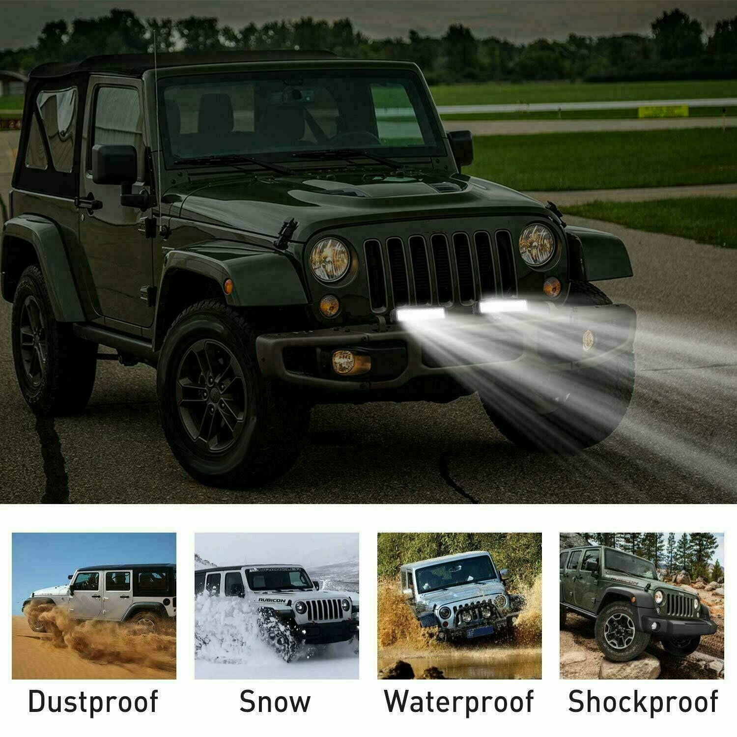 LED Work Light 6 Inch 48W 12V Driving Strip Flood Beam light Bar SUV Offroad 1PC