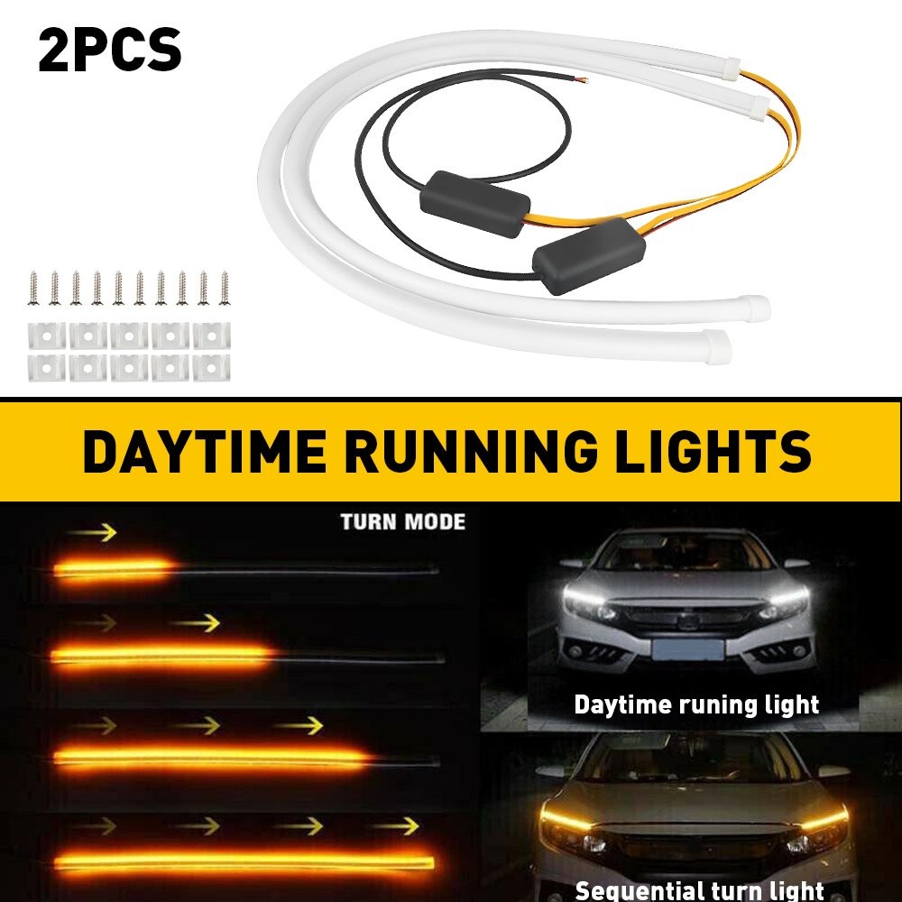 AUXITO Flexible Car Soft Tube Guide LED Lamp Strip DRL Daytime Running Light DRL
