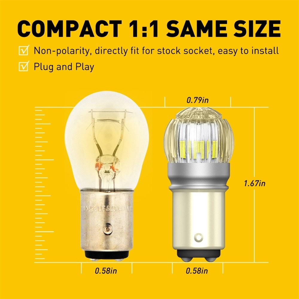 AUXITO 7443 7440 SMD LED Back Up Reverse Light Bulbs 6000K Super White Canbus