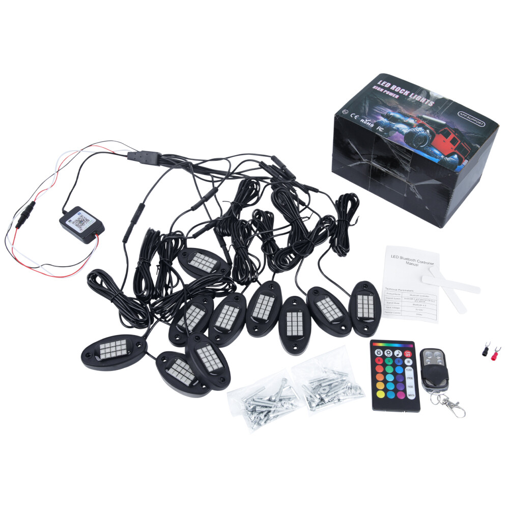 For Club Car EZGO Yamaha Golf Cart Kart 10X RGB LED Rock Lights Underglow Kit