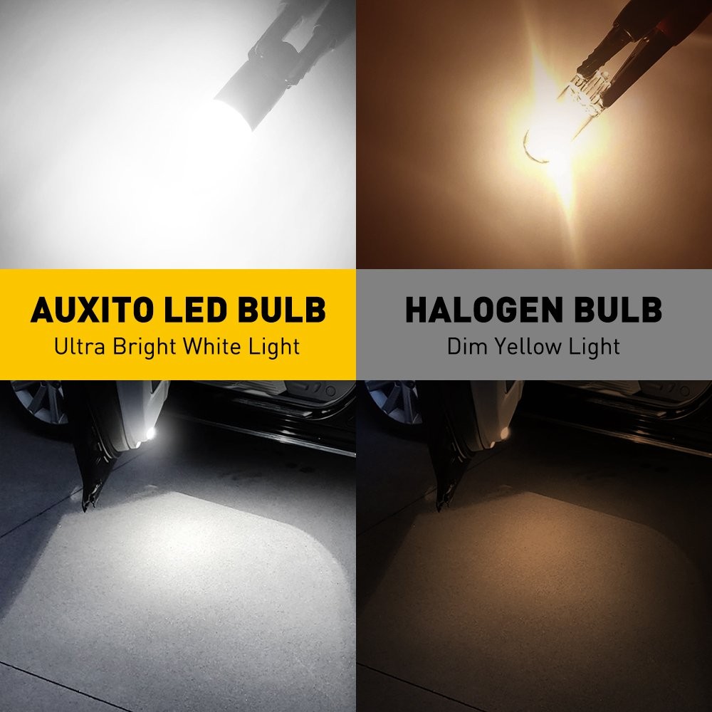 AUXITO T10 LED License Plate Light Bulbs 6000K 1000LM Bright White 168 2825 A2