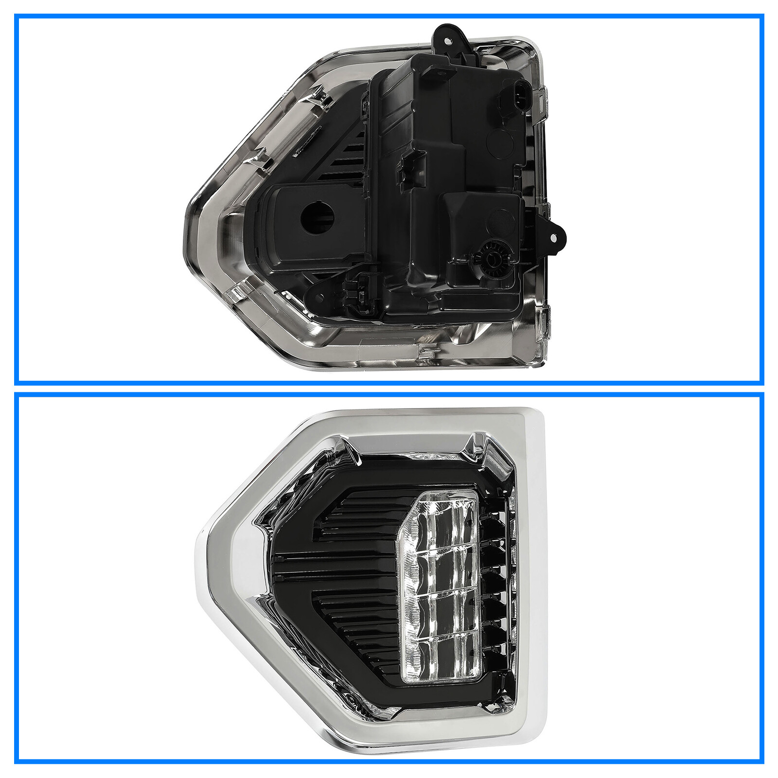 Fog Lights Lamp LED W/Chrome Bezels For GMC Sierra 1500 Denali 2019-2022