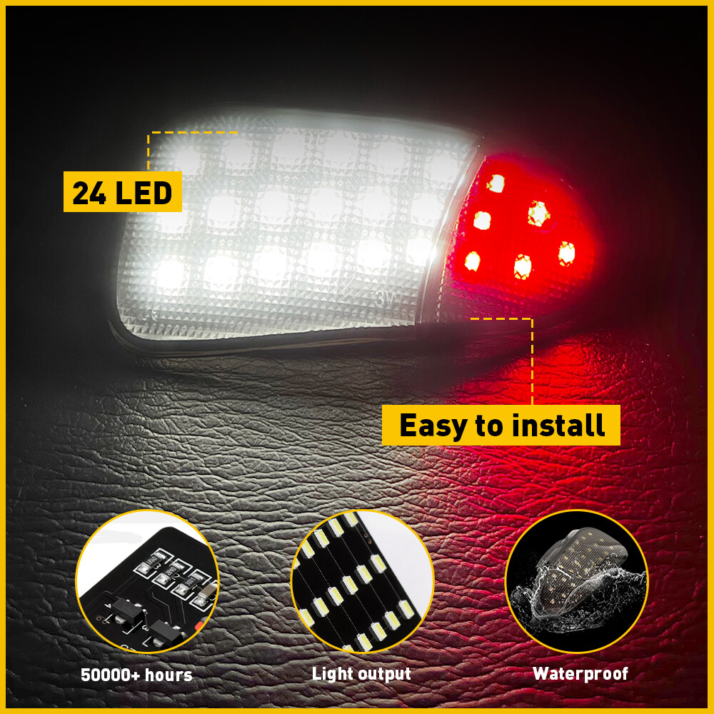 smoked LED Panel Door Interior Courtesy Light Pair Lamp For 1997-2003 Ford F150