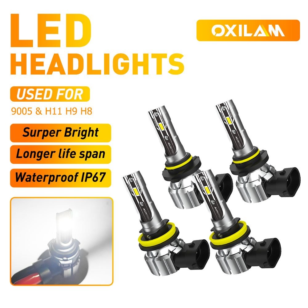 AUXITO CANBUS 9005 & H11 H8 LED Headlight Fog Light High Low Beam White 40000LM