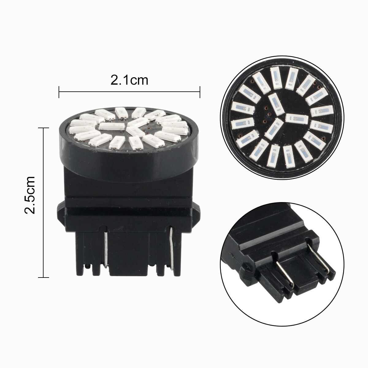 2 PCS Universal 3157 LED Turn Signal Reverse Stop Brake Tail Light 19 SMD Bulb
