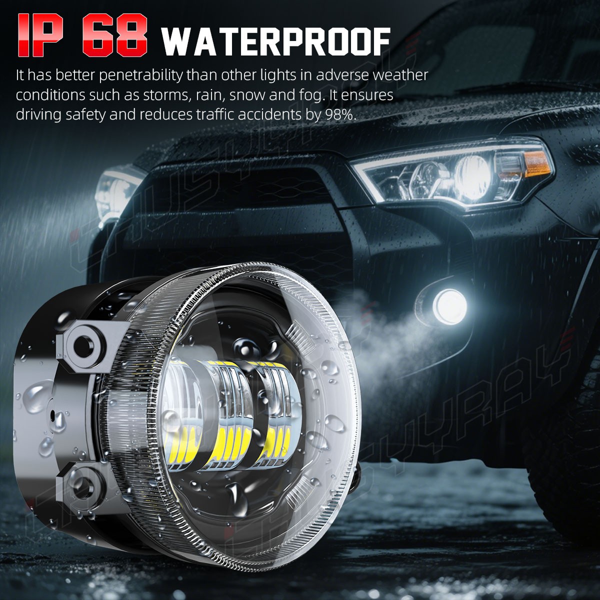 FOR Lexus GX460 2010-2013 Clear Glass Lens LED Bumper Fog Light Lamp Replacement