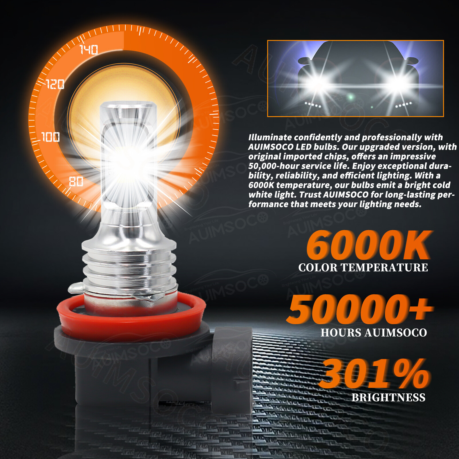 H11 LED Headlight Super Bright Bulbs Kit 8000K White 330000LM High/Low Beam