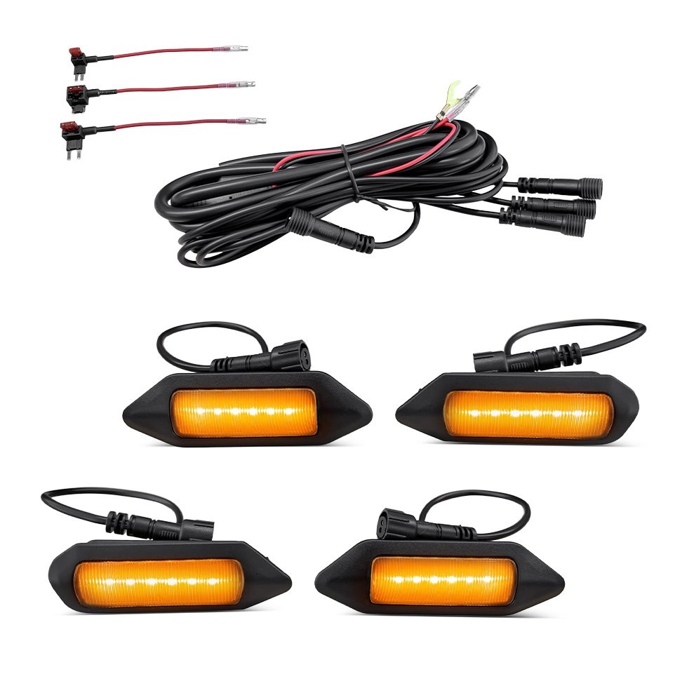 LED DRL Front Bumper Grille Center Grill Amber Light For 2019-2024 Toyota RAV4