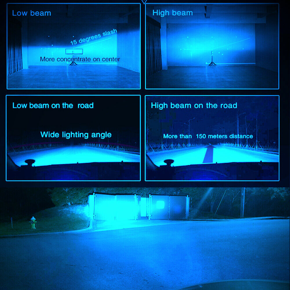H13+9145 Front LED Headlight High/Low Beam+Fog Light Bulbs 8000K Super Bright