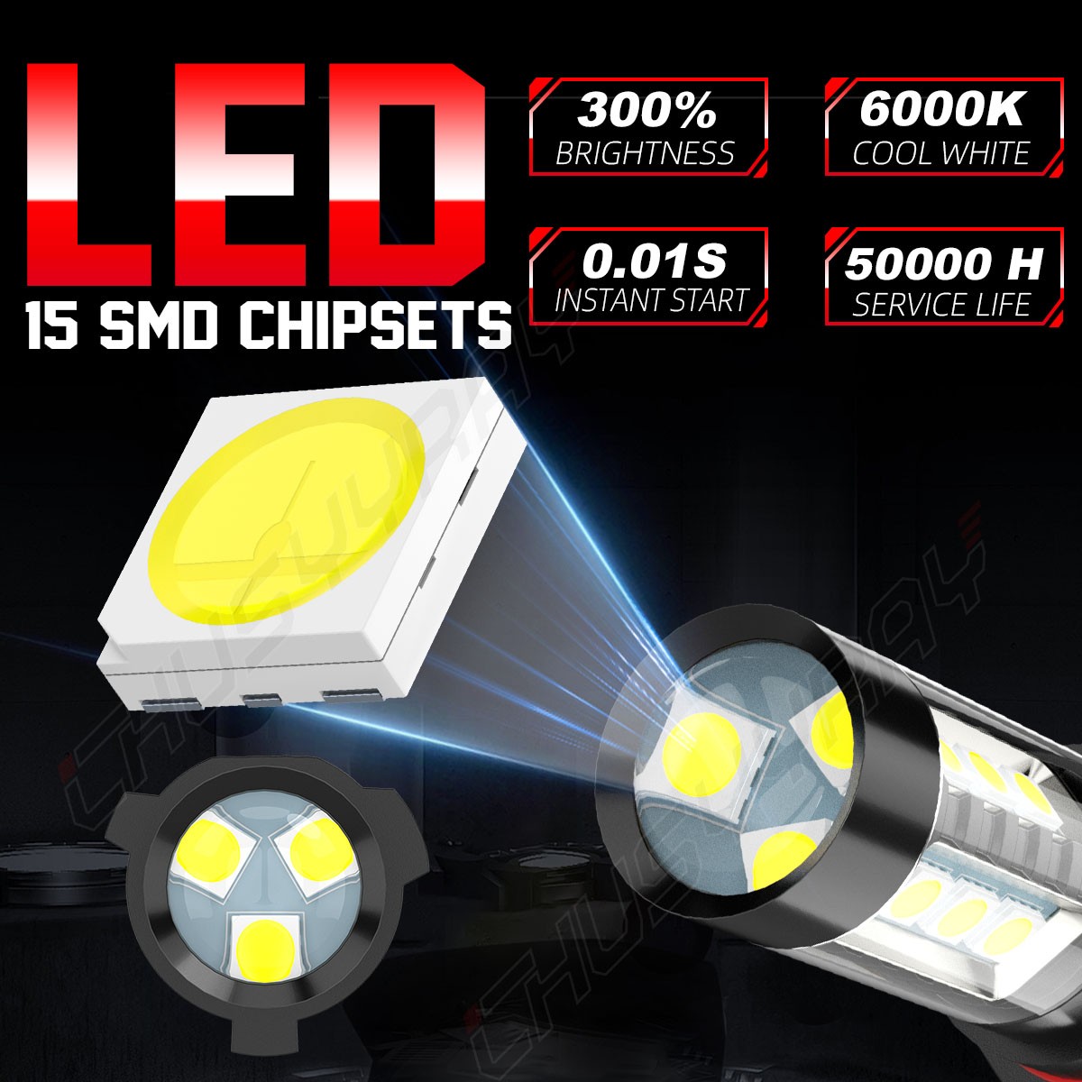 FOR CHEVROLET SUBURBAN 2015-2020 6X LED Headlight High Low + Fog light bulbs Kit