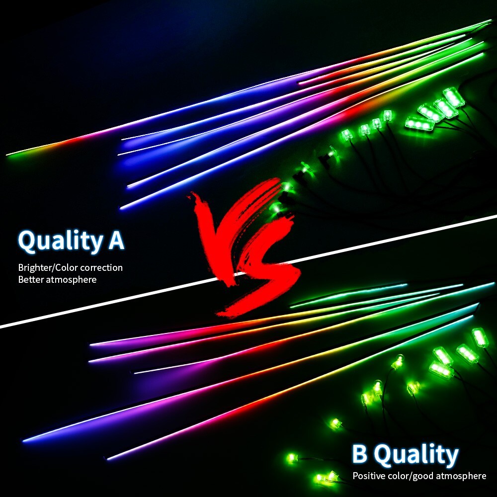 LED Car Interior Strip Light Atmosphere APP-Control Ambient Light 1~22 Kit US