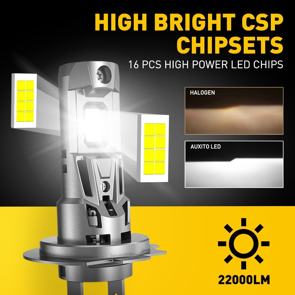 AUXITO H7 LED Headlight Kit Bulb High Low Beam 30000LM Super Bright 6500K White