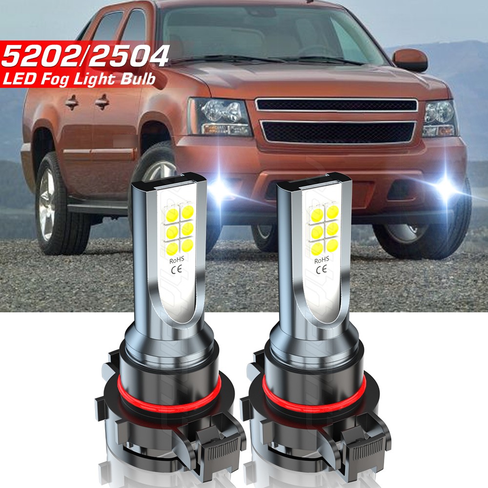 For Chevy Avalanche 2007-2013 2X H16 5202 6000K Super White LED Fog Light Bulbs
