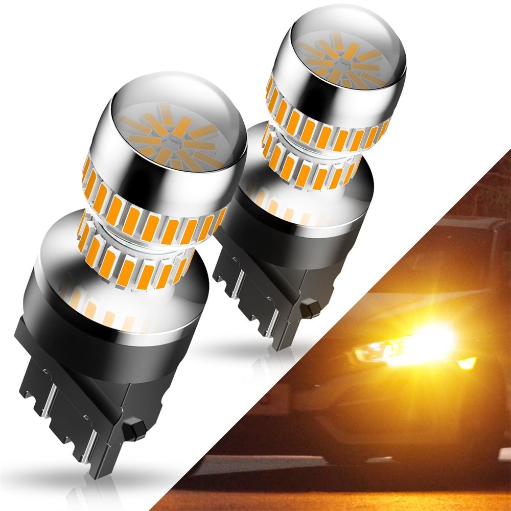 2X AUXITO 4157 3157 54SMD Amber Yellow 3757 LED Turn Signal Light Bulbs DRL Lamp