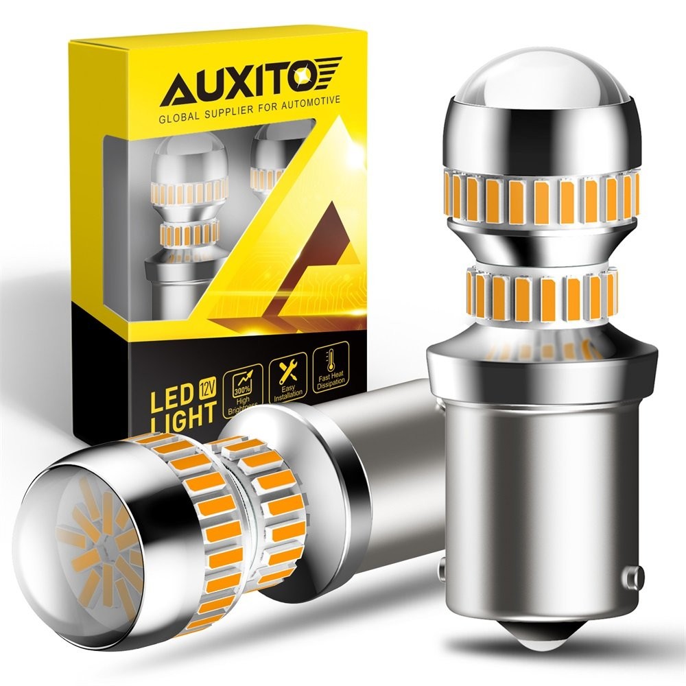 5W 1156 BA15S AUXITO LED DRL Turn Signal Light Bulbs Amber No Hyper Flash CANBUS