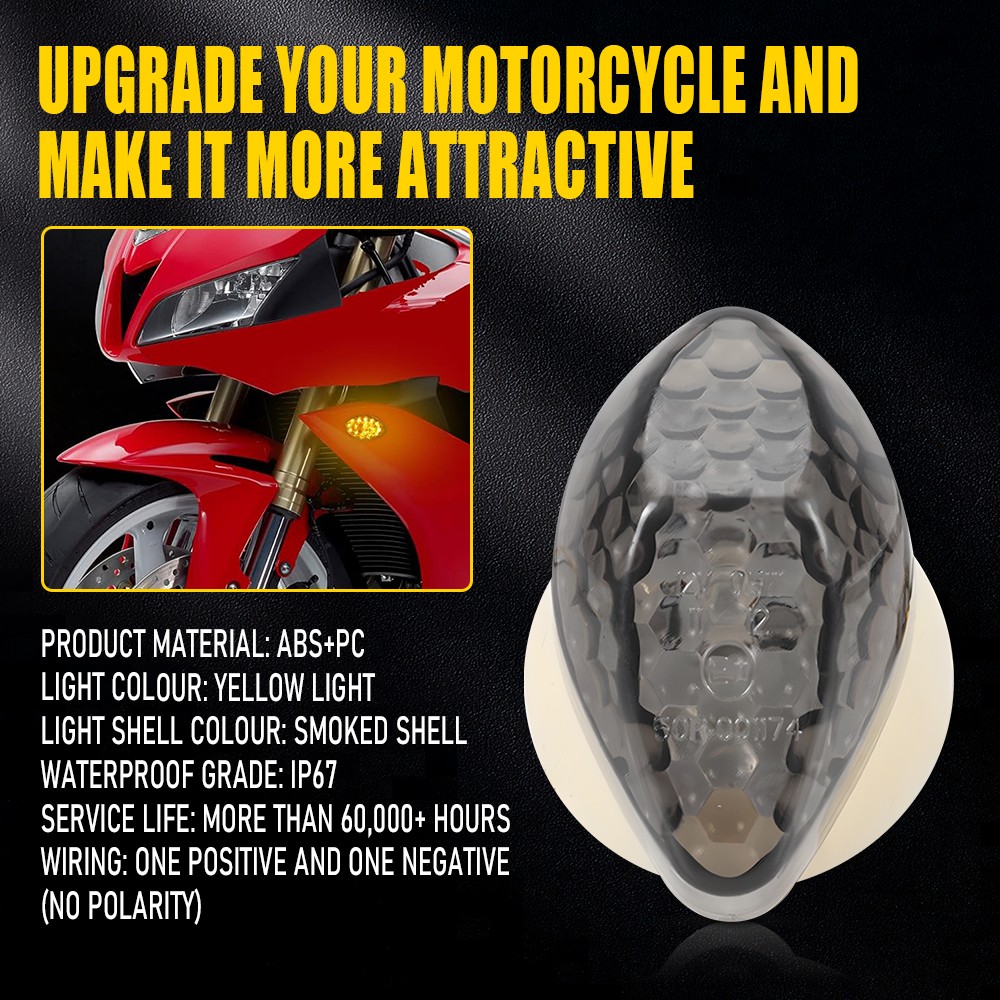 LED Turn Signals For Yamaha YZF-R3 15-23 Smoke Amber Blinker Light 4-20X